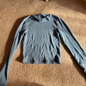 Aerie Long Sleeve Ribbed Tee - Blue